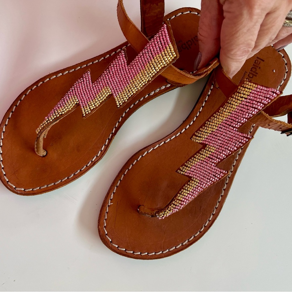 Anthropologie Laidback London Lightning Bolt Sandals• Sz 36 - Picture 6 of 16